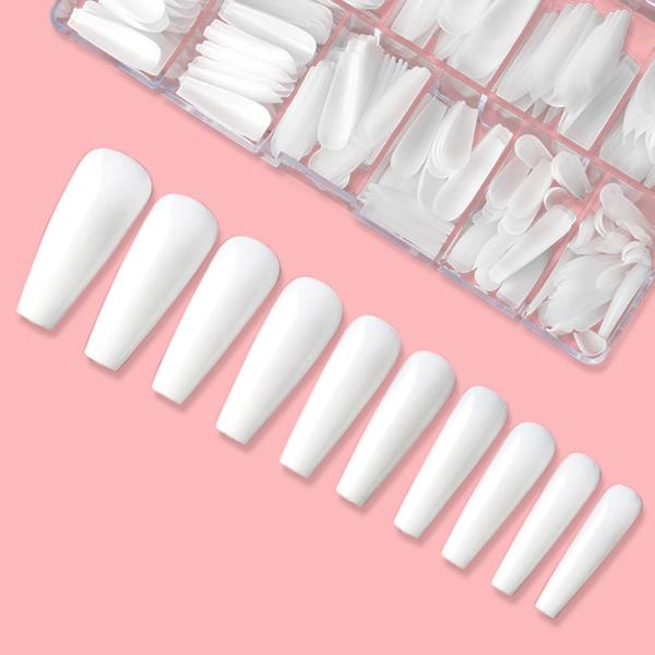 Plastic Artificial Nails Custom 100Pcs Nail Art Salon Press on Nails Designs 500 Pcs Flexible Xl Coffin Nail Tips Set