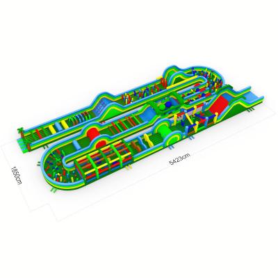 Best Lead Free Pvc Tarpaulin Material Custom Inflatable Obstacle Course Equipment Trampoline Amusement Theme Park