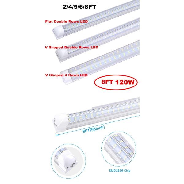 384pcs 72W Integrated Led Tube Light 5ft T8 V Shape Led Tube 1500mm