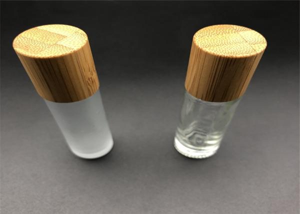5ml 10ml XFRB-015 Glass Roller Bottles With Bamboo Cap Stainless Steel Ball