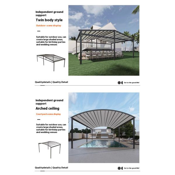 Electric Outdoor Aluminium Canopy Modern 3x3 Pergola X Cost Gazebo Patio Tent System All'aperto Roof Bracket Kit Pavilion