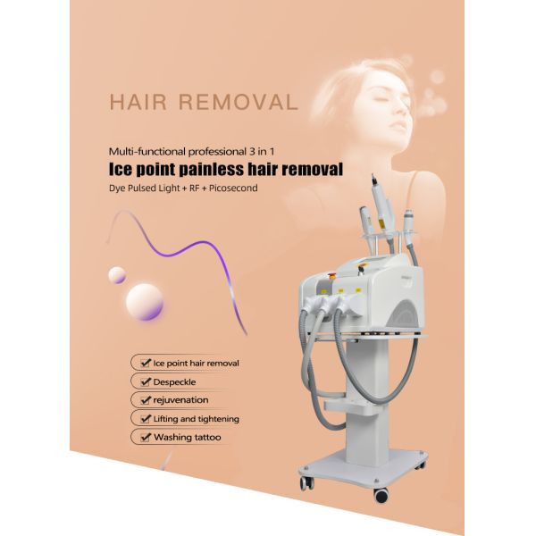 3 IN 1 DPL Beauty Machine laser hair removal machine Laser mole removal, tattoo removal Multifunctional portable beauty machine