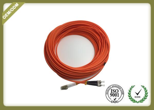 Long Meter Fiber Optic Patch Cord LC - ST Duplex Multimode With LSZH Orange Jacket