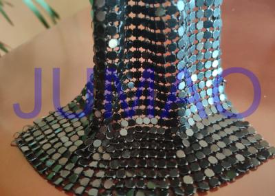 Black Slices Metal Sequin Fabric , 4 Mm * 4 Mm Common Areas Metal Flake Fabric