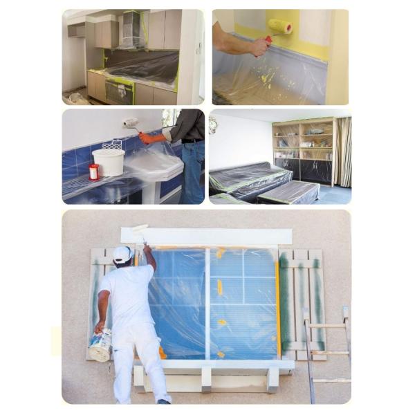 Сложенный Pre связал маскируя фильм тесьмой устранимого PE краски автомобиля маскируя