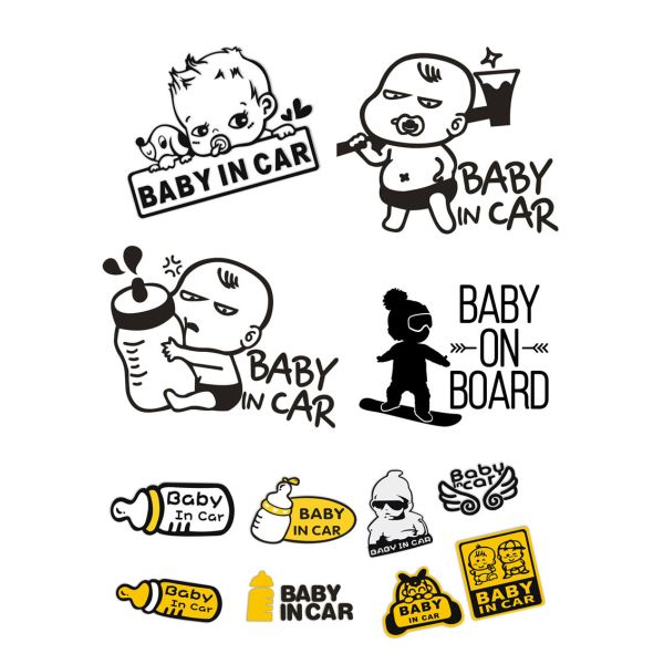 Customized Warning Kiss Cut Stickers Decals For Car Window Baby In Car