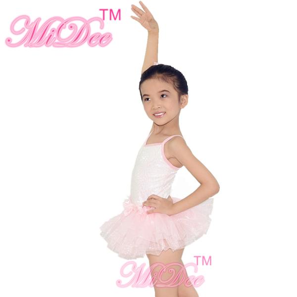 Baby Pinky Floral Banded Waist Tutu Dress Kids Dance Costumes Dress for Girls