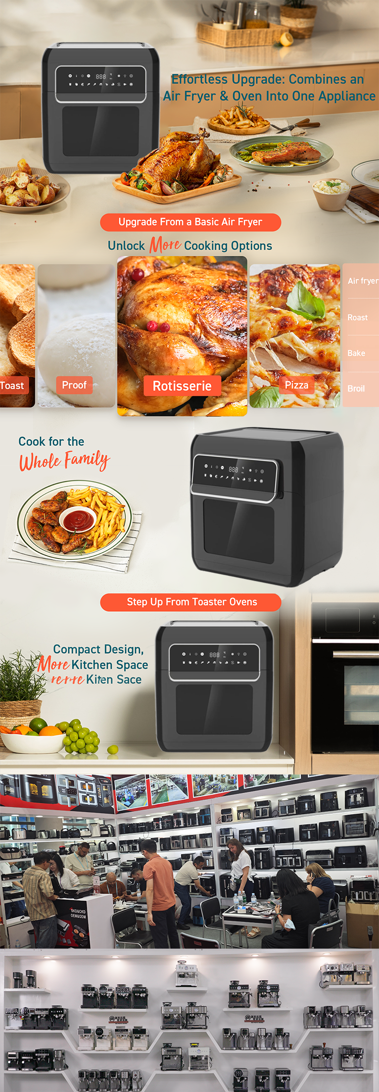 12L Digital Air Fryer Oven 8 Presets Oilless Multi Function