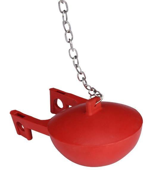 Red Toilet Tank Flapper Replacement , Toilet Chain And Flapper Strong Fall Type Flush Mode