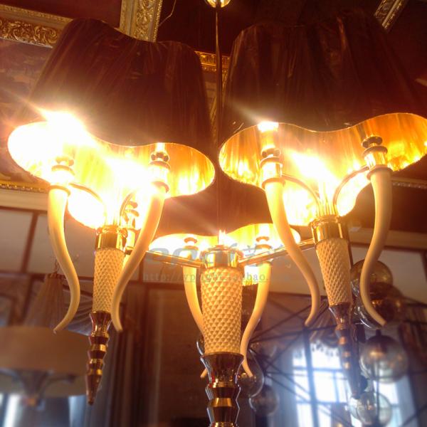 Pillar candle chandelier with Horns metal arm decoration (WH-MI-49)