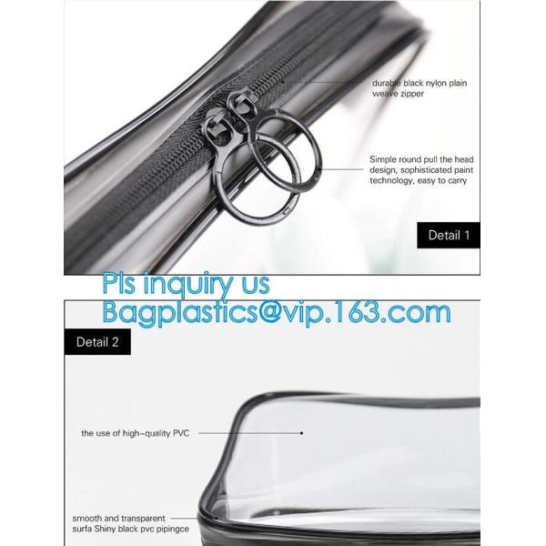 Popular Iridescent Clear PVC Makeup Bag, custom logo printing clear pvc makeup Bag, portable cosmetics makeup bag, handl