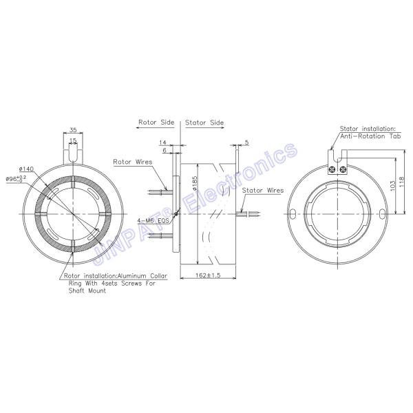 LPT096 300 оборотов в минуту через отверстие скользящего кольца внутренний диаметр 96 мм