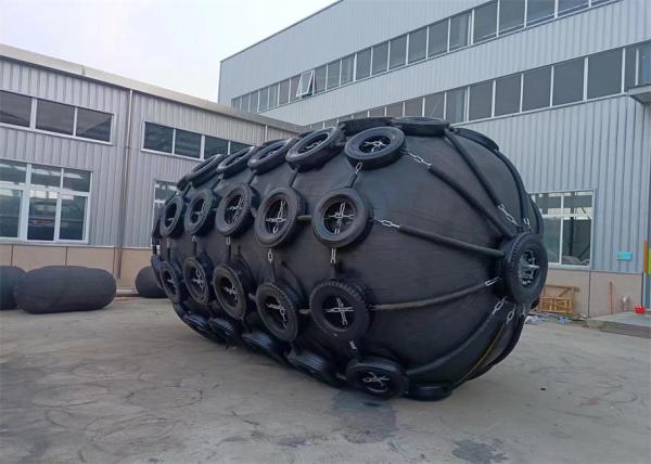 Yokohama Floating Ship Pneumatic Rubber Fender 3.3*6.5M 50kpa With Chain Tyre