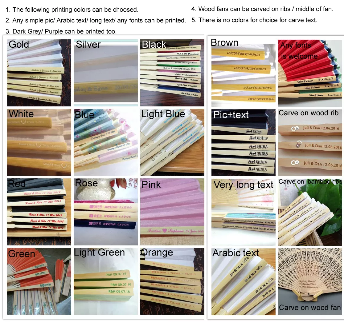 Personalised Nature Wooden Folding Hand Fan for Wedding Souvenir Gift
