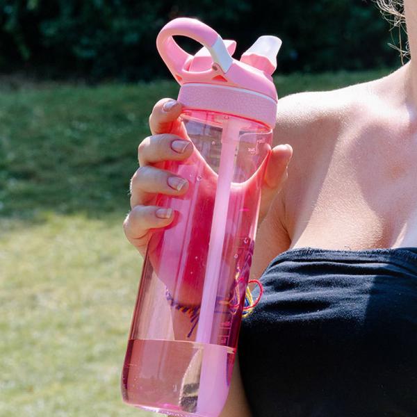 Accessories WITH LID Outdoor Gym Sports Water Bottle with Straw and BPA Free Plastic