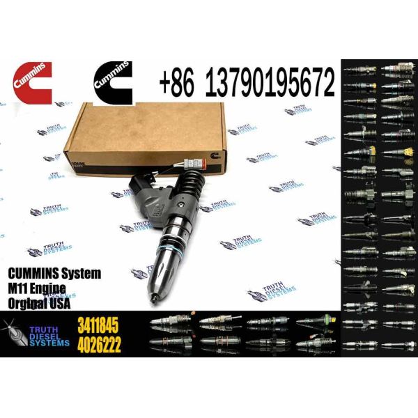 Excavator Accessories Fuel Injector 3411754 3411756 3411821 3411845 for Cummins QSM11 ISM11 Diesel Engine Spare Parts Construction Machinery Parts