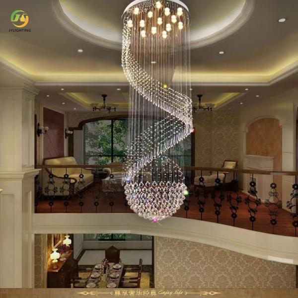 JYLIGHTING Duplex Home Staircase Crystal Chandelier Hotel Villa Spiral Simple Living Room LED Ceiling Light