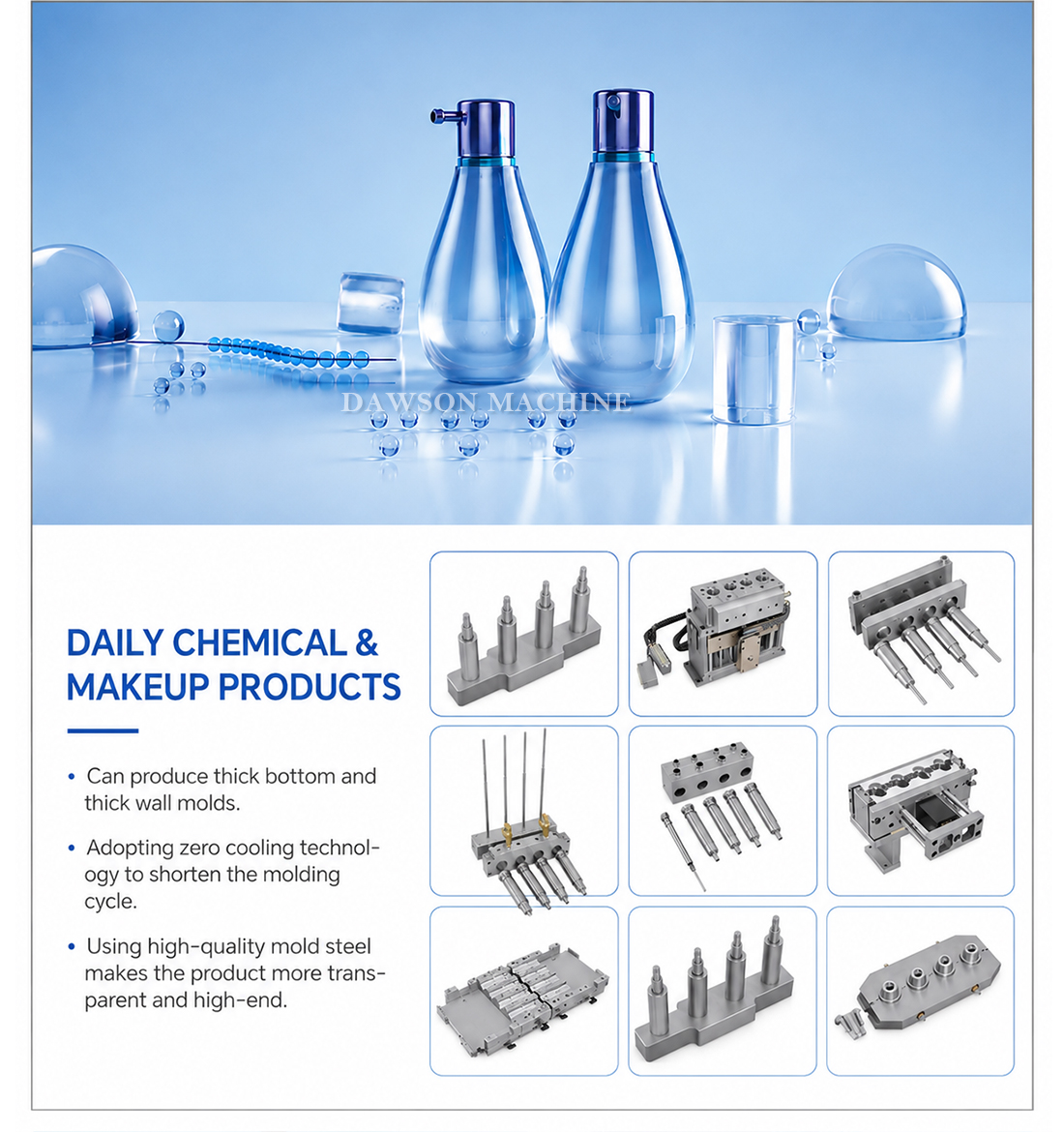 Customized Size Multi Cavity Durable PET Bottle Mold for Cosmetic and Pharmaceutical Bottles