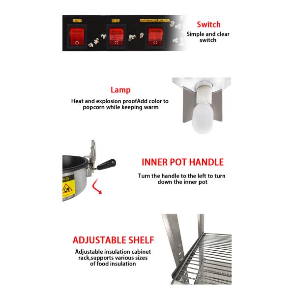 Удобная ванная машина для попкорна с пищевым согревателем и частным дизайном плесени