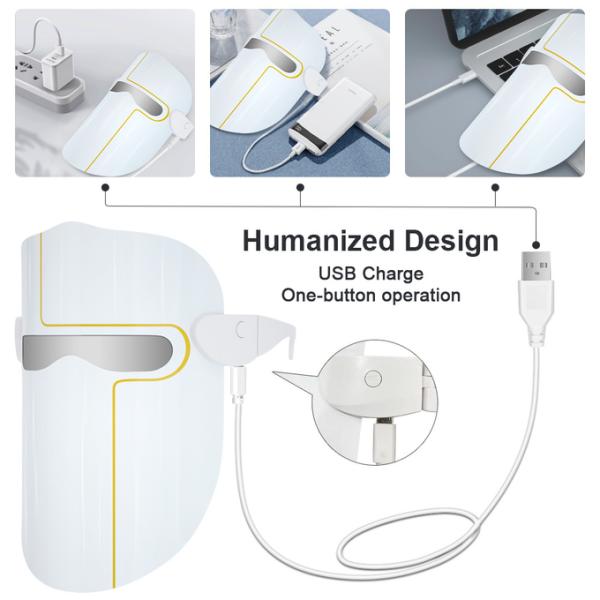 Красная голубая желтая маска света маски 3.7V Skincare терапией света СИД