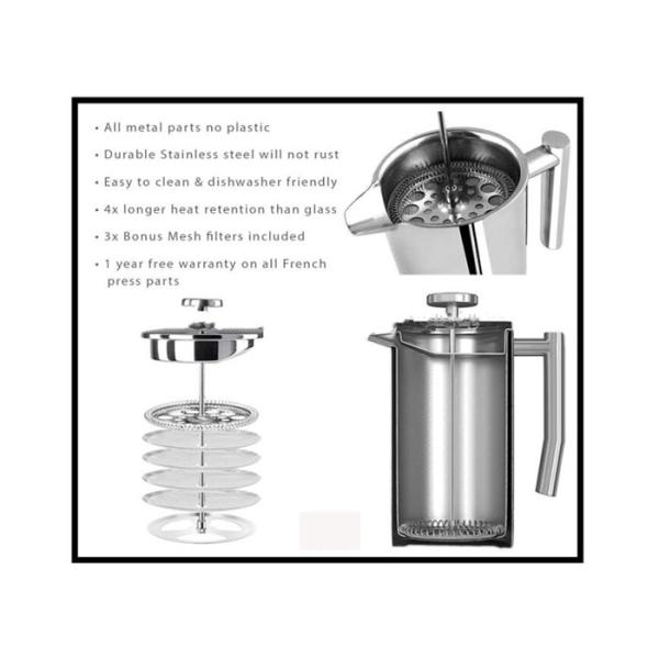 1000ml Metal French Press  And Tea Press U-Bond SS304 34oz French Press