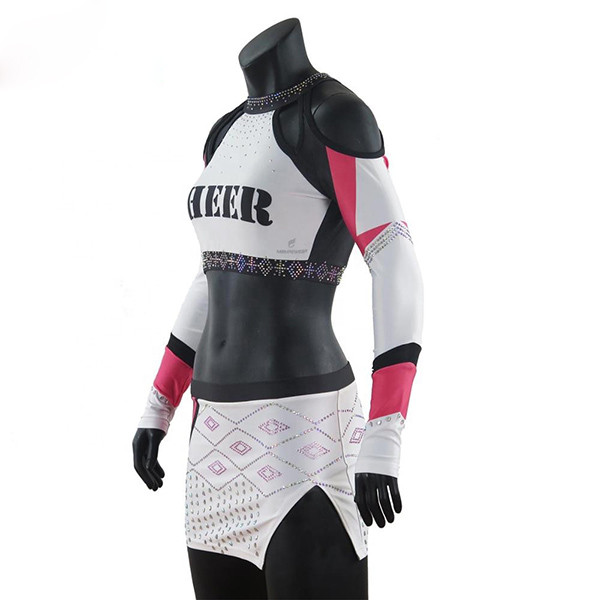 Custom Rhinestones Ccheerleading Apparel , Sublimated Cheerleading Uniforms