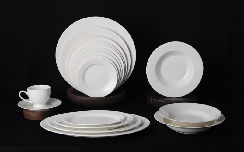 new bone china - round dinning set  white glaze for daily used ceramics