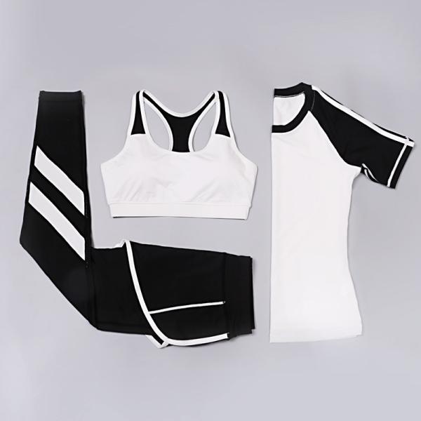 CPG Global 2017 Spring Summer Quick Dry 3 Pieces Set Stretched Bra Short Sleeves Sports Shirt  with Yoga Pant T1028
