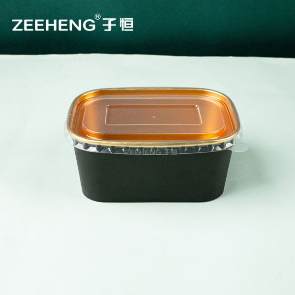 Durable Black Gold Paper Bowl For Catering Events Parties And Food Service Applications With Eco Friendly Disposable Design