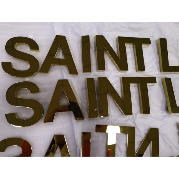 Depth 42mm Decorative Metal Letters Mirror Polished 3D Lettering Signage IP67