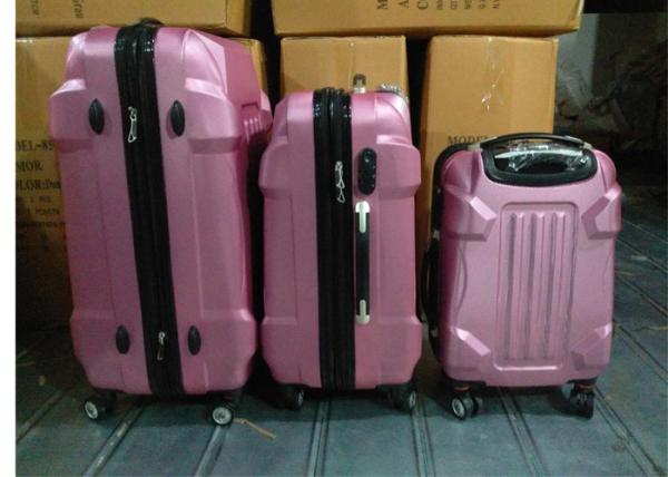 2 Zippers ABS Trolley Luggage Set Of 3 , Luggage Travel Set Bag Trolley Suitcase