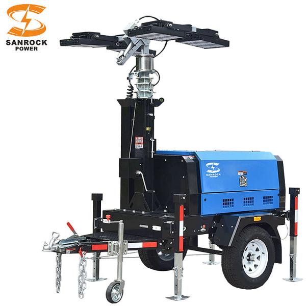 Large Luminous Flux Diesel Operated Mobile Flood Lights For Industrial 6kw/7.5kw
