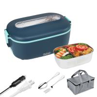 Boîte à lunch électrique en acier inoxydable étanche 1,5L Capacité 20min Temps de chauffage Sécurisé et facile à nettoyer