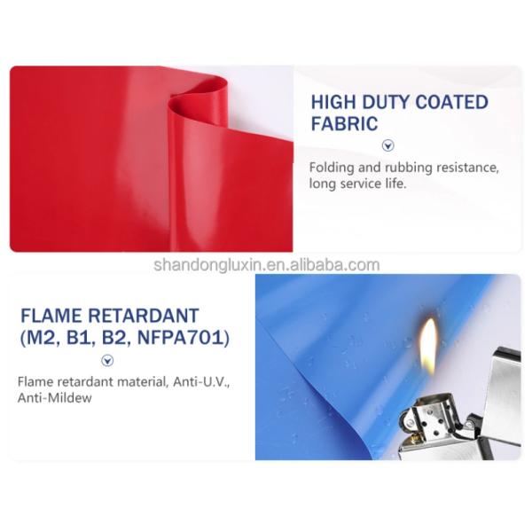650 gsm ПВХ покрытая брезент для грузовиков Палатки Нить Число 500D-1500D Пластиковый холст ролл