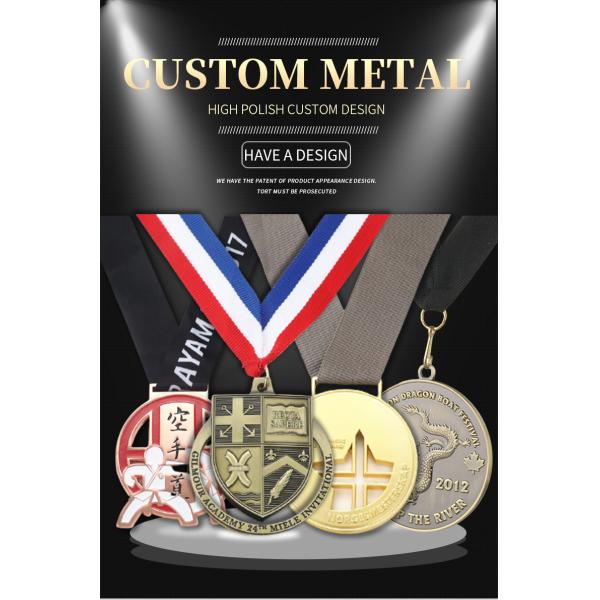 3D Custom Wrestling Medals , Karate Engraved Sports Medals With Ribbon