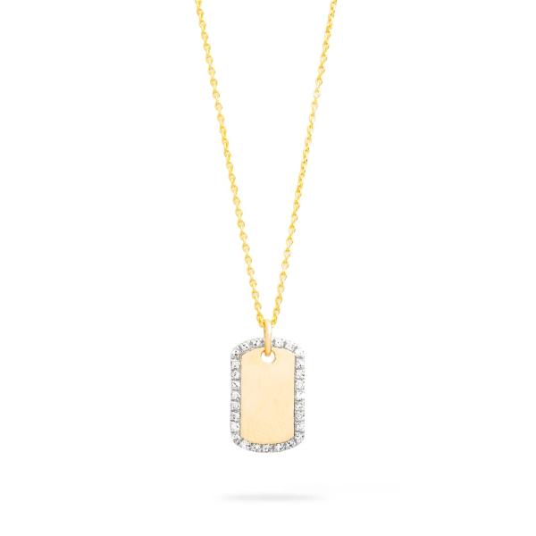 Collier gravé en zircon plaqué au rhodium en or 925 argent sterling