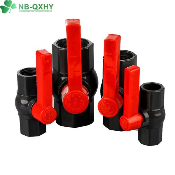 QX Customized Request Material PVC Plastic Ball Valve 8 Inch with Red Handle