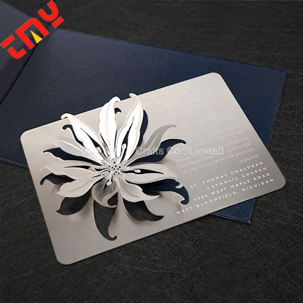 China Wholesale Customized 3D Popup Metal Wedding Invitation Card Carved Design Box Envelope (Paper/Metal Custom Shape/Size)