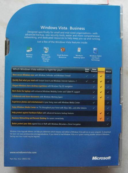 caixa do retalho do negócio de Windows Vista