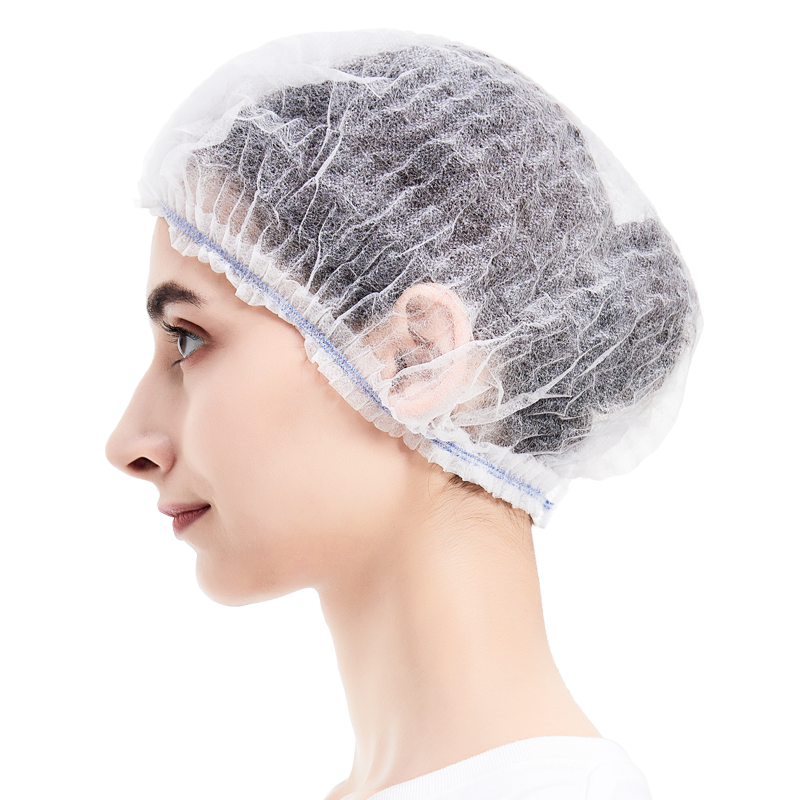 Direct Factory Sale of Eco-Friendly Disposable PP Nonwoven Material Medical Cap & Shoe Cover Wholesale Round Doctor Cap Mob Cap