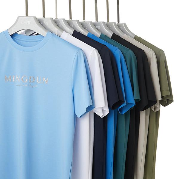 100% de algodão de pescoço simples camiseta anti-rugas + tamanho personalizado