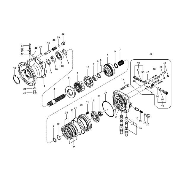 Мотор M2X146B CHB VOE14550094 качания экскаватора EC240B KPM Мотор M2X146B CHB VOE14550094 качания экскаватора EC240B KPM