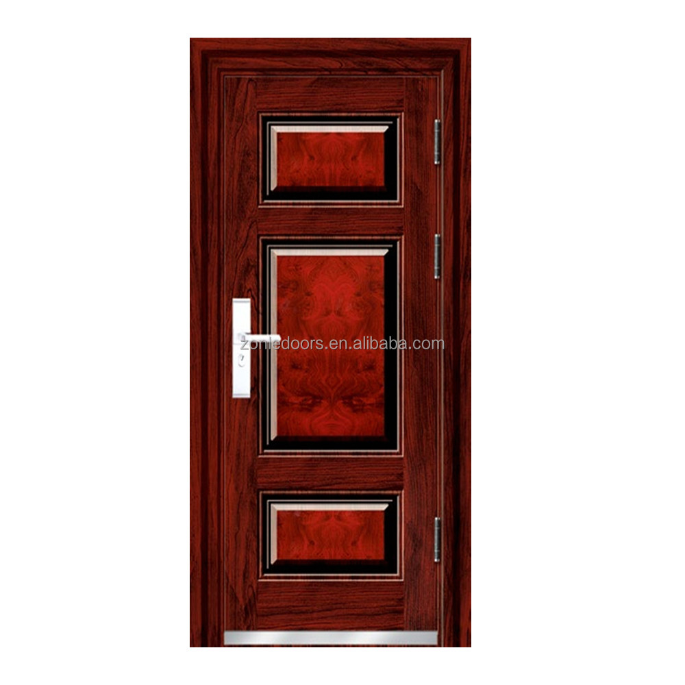 Turkish Style Armored Steel Metal Door Single Design Anti-theft Exterior Front Entrance Security Doors for House With Smart Lock