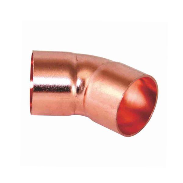 Red Copper Refrigeration Pipe Fittings 45 Degree Elbow For Cooling Plumbing