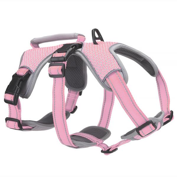 Factory Selling Comfortable Dog Harness With Reflective Strips Durable Polyester Leash Set For Pet Dog