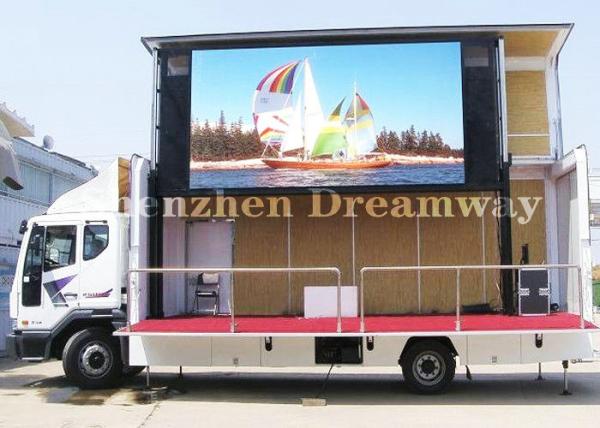 P10 Mobile Led Truck Advertising Screen , Outdoor Mounted Led Billboard HD 800Hz