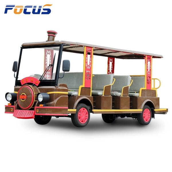 Electric Shuttle Bus 4 Wheel Sightseeing Car 3400mm Wheelbase 10-14 Hours Charging Time