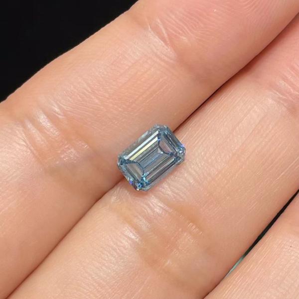 ZKZ Diamonds 10 Mohs Blue Emerald Cut Laboratory выращенный с сердечно-сосудистой болезнью