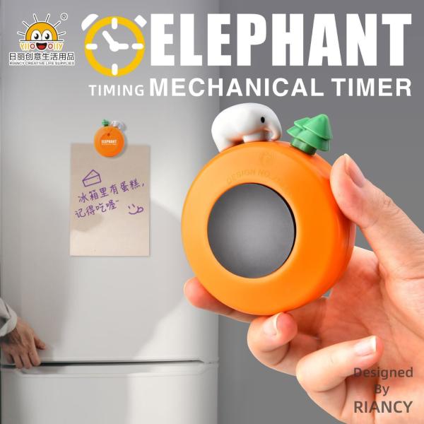 Verde da laranja do temporizador 8.3x6.7cm da cozinha dos desenhos animados do ABS do elefante para povos