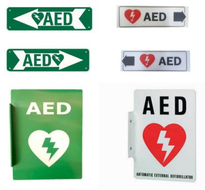 Sinal feito sob encomenda de Restarter do coração do desfibrilador do sinal verde branco do desfibrilador da emergência do AED